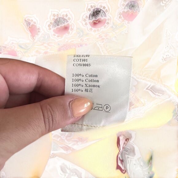 LA DOUBLEJ Honeybun Tiered Flutter Mini Dress Yellow Medium - Picture 6 of 6